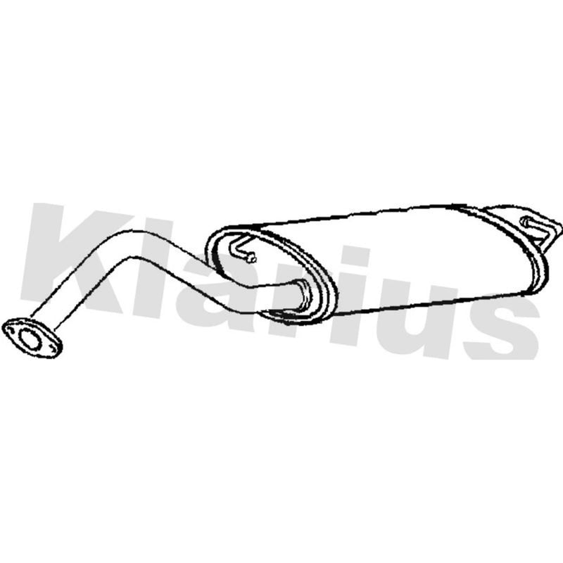 Klarius Box With Tail Pipe Rear fits Toyota Corolla 2001-2007 1.4 1.6