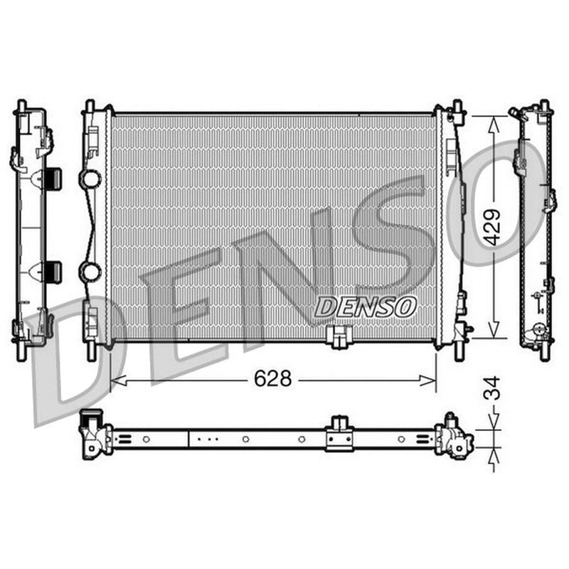 Denso Engine Radiator fits Nissan Qashqai +2 2008-2013 2.0
