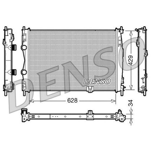 Denso Engine Radiator fits Nissan Qashqai +2 2008-2013 2.0