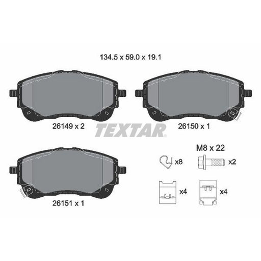 Textar Front Brake Pad Set 2614901