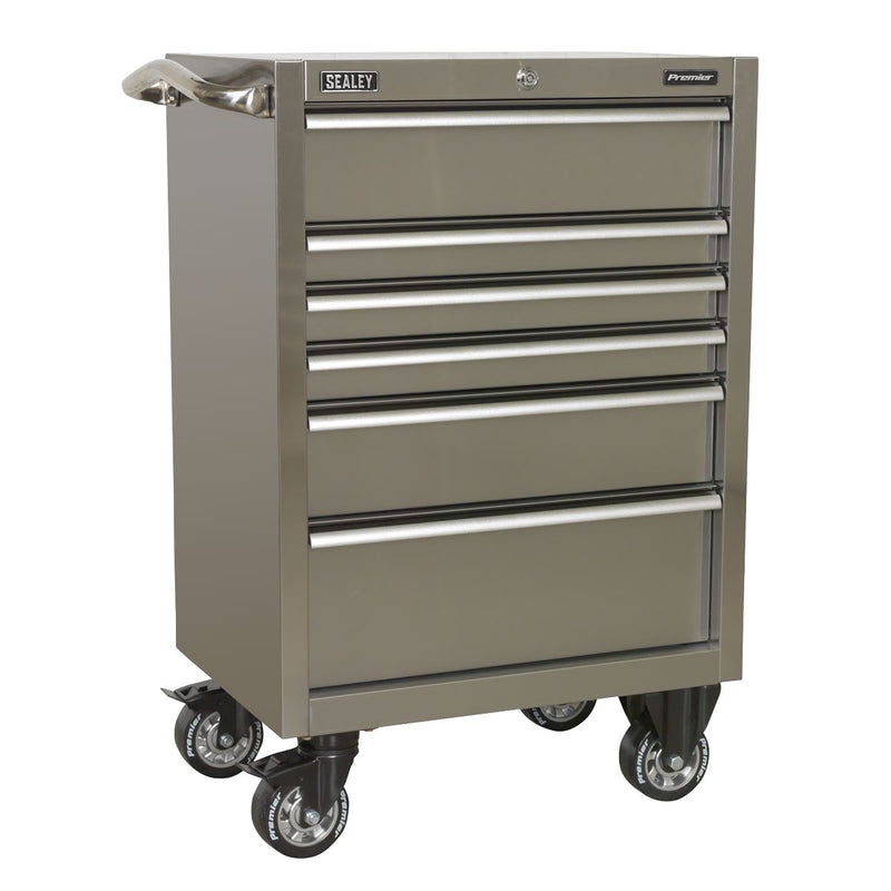 Sealey Rollcab 6 Drawer 675mm Stainless Steel Heavy-Duty PTB67506SS Sealey - Dynamic Drive