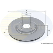 Comline 2 x Vented Front Brake Discs ADC4008V-x2