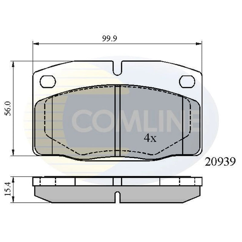 Comline 4 x Front Brake Pad Set fits Bedford Astra Van Estate 1982-1991