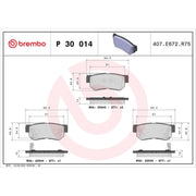 Brembo 4 x Rear Brake Pad Set fits Hyundai Elantra IV 2005-2011 1.6