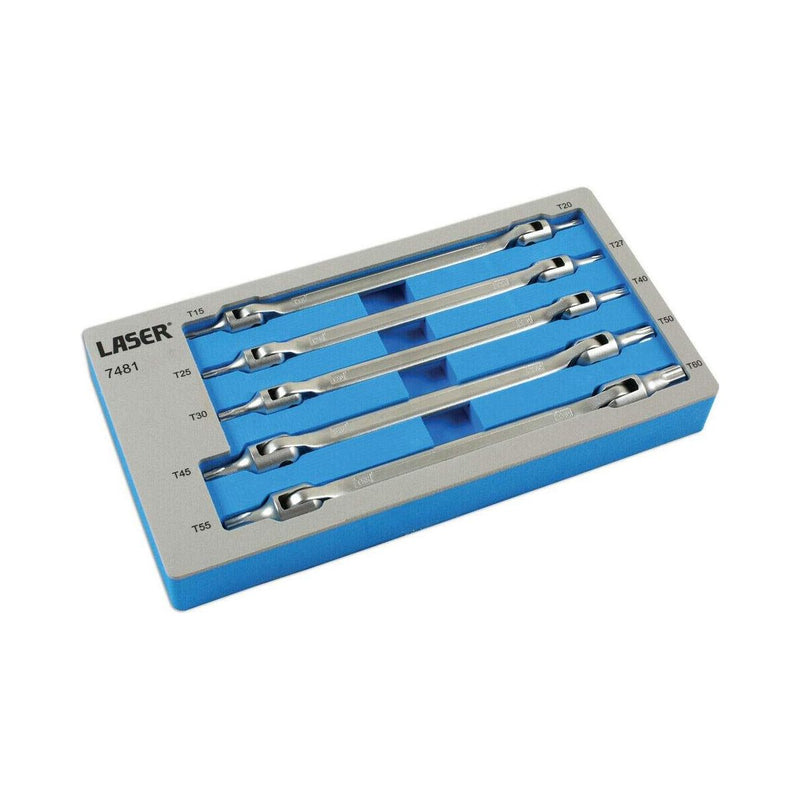 Laser Double Ended Flexible Star Bit Set 5pc 7481 Laser - Dynamic Drive