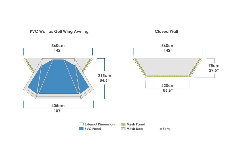 Zempire Evo TL Awning Wall Set V2 Tent Accessory Zempire - Dynamic Drive