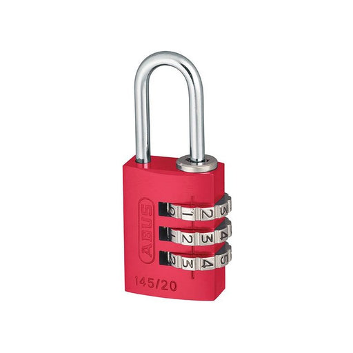 Abus Mechanical 145/20 20mm Aluminium Combination Padlock Red 46569 ABUS Mechanical - Dynamic Drive