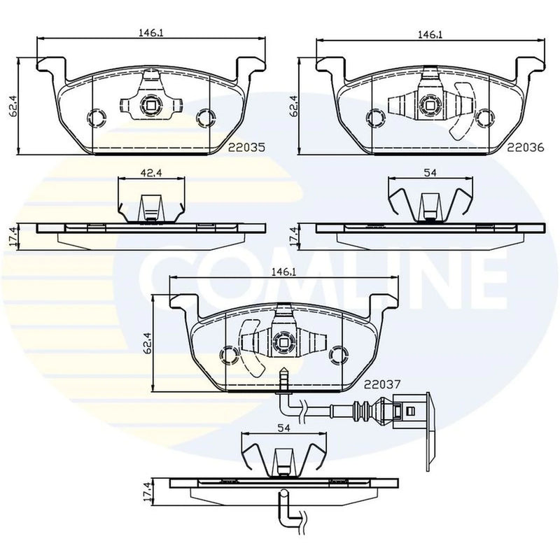Comline Front & Rear Brake Discs & Pads fits VW Golf VII 2013-2020 2.0