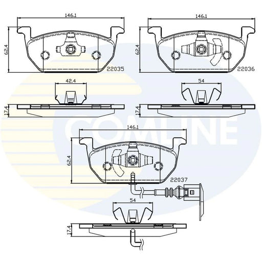 Comline Front & Rear Brake Discs & Pads fits VW Golf VII 2013-2020 2.0