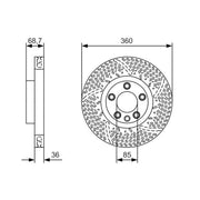 Bosch Front Brake Discs & Pads fits Porsche Cayenne 2010-2018 3.0 3.6 4.2 4.8