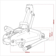 Sealey Short Chassis Trolley Jack 2 Tonne - Green 1050CXHV Sealey - Dynamic Drive