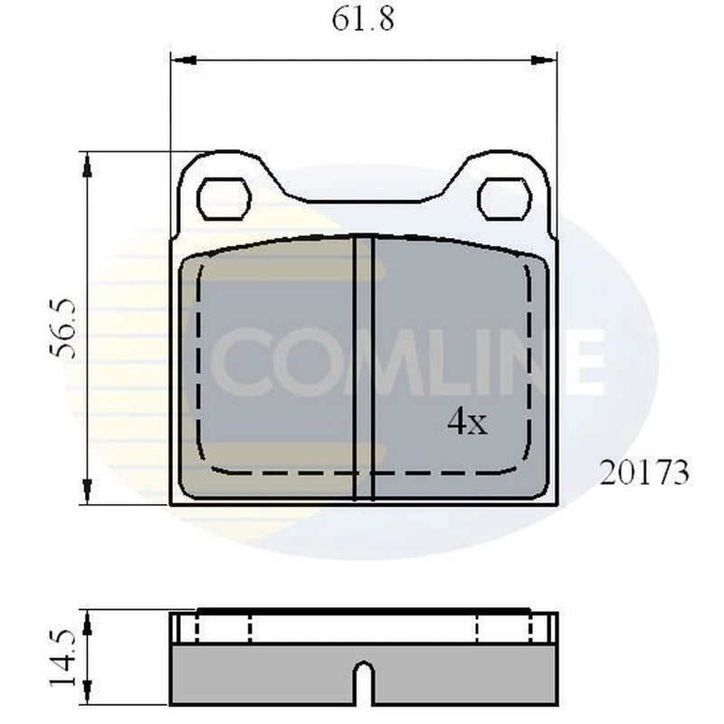 Comline 4 x Rear Brake Pad Set fits Alfa Romeo Alfetta 1974-1984 1.6 1.8 2.0