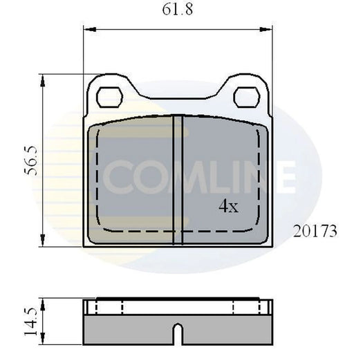 Comline 4 x Rear Brake Pad Set fits Alfa Romeo Alfetta 1974-1984 1.6 1.8 2.0