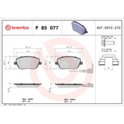 Brembo 4 x Front Brake Pad Set fits Seat Cordoba 2002-2009 1.4 1.6 1.9 2.0