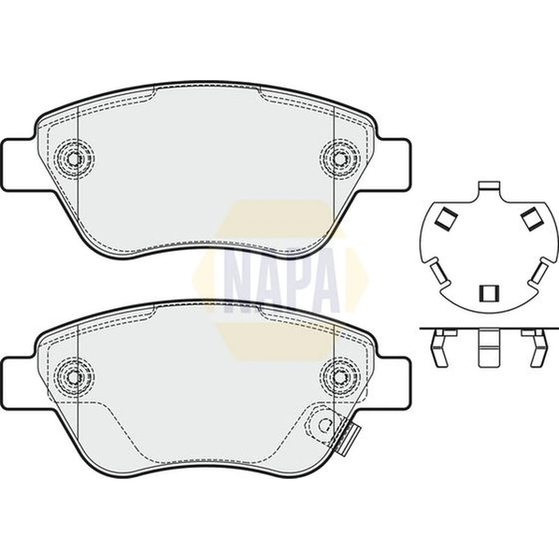 NAPA Front Brake Pad Set fits Opel Adam 2012-2019 1.0 1.2 1.4