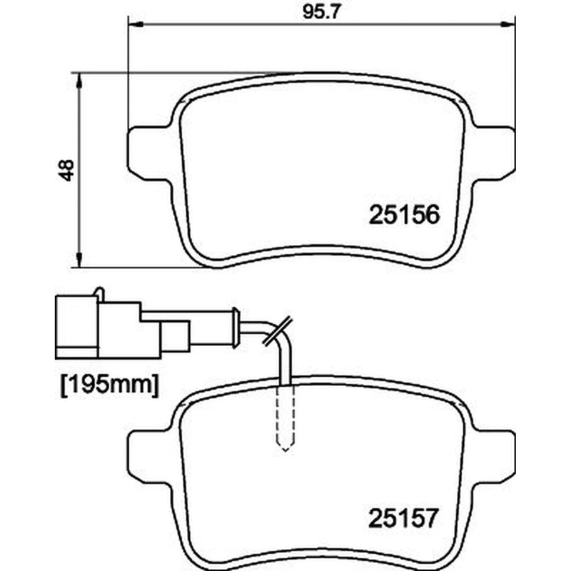 Mintex Rear Brake Pad Set fits Alfa Romeo Giulietta 2010-2020 1.4 1.6 1.8 2.0