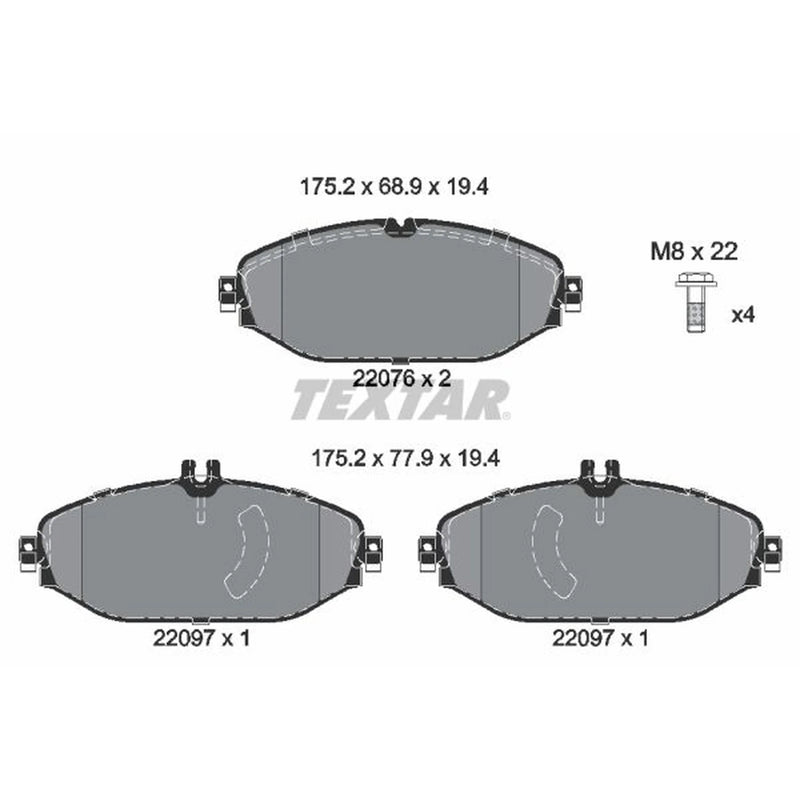 Textar Front Brake Pad Set 2207601