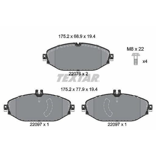 Textar Front Brake Pad Set 2207601