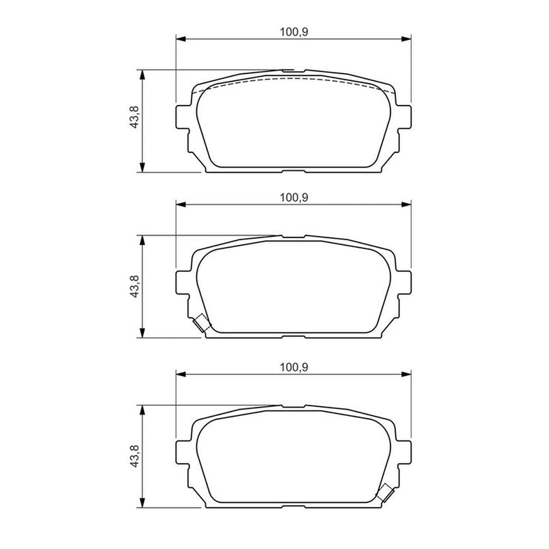Bosch Front & Rear Pads fits Kia Carens III 2006-2013 1.6 2.0