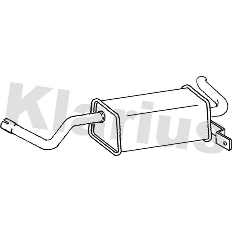 Klarius Box With Tail Pipe Rear fits Renault Grand Modus 2004-2013 1.2 1.4