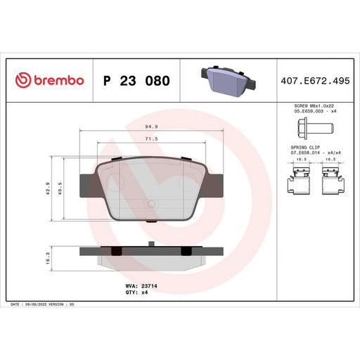Brembo Front & Rear Pads fits Fiat Multipla 1999-2010 1.6 1.9