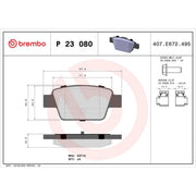 Brembo 4 x Rear Brake Pad Set fits Alfa Romeo Mito 2008-2018 1.3 1.4 1.6