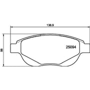 DON Front Brake Pad Set fits Citroën C4 2004-2011 1.6 2.0