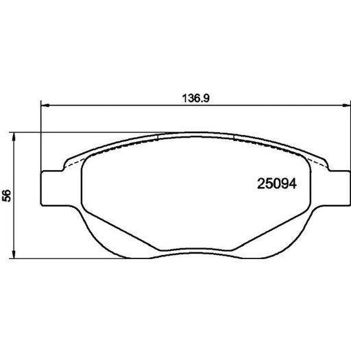 Mintex Front Brake Pad Set fits Citroën C4 2004-2011 1.6 2.0