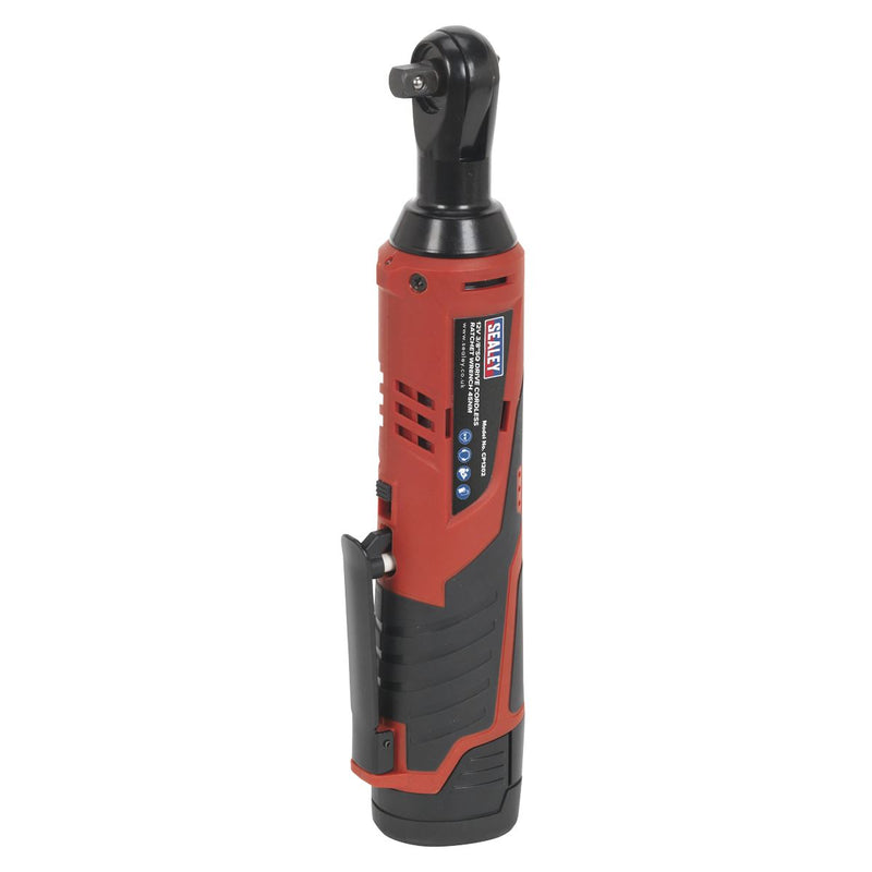 Sealey Cordless Ratchet Wrench Body Only 3/8" Drive 12V Heavy Duty LED Indicator Sealey  - Dynamic Drive
