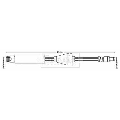 Borg & Beck Brake Hydraulic Hose Line Front Right BBH6951