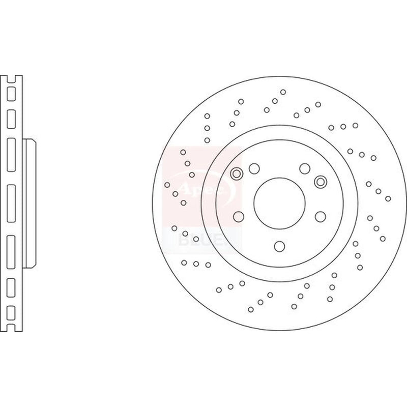 Apec 2 x Perforated/Vented Front Brake Discs SDK6477-x2