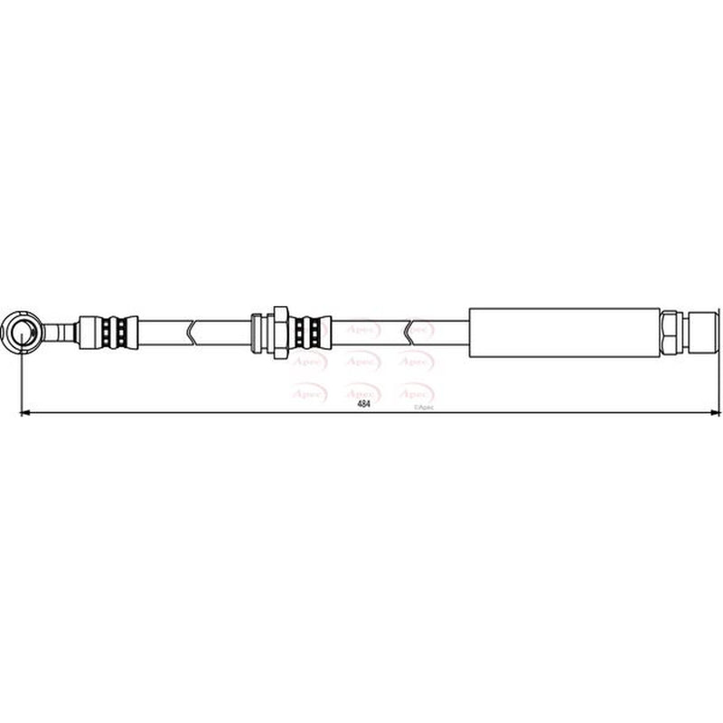 Apec Brake Hydraulic Hose Line Front Left fits Chevrolet Tacuma 2005 on 1.6 2.0