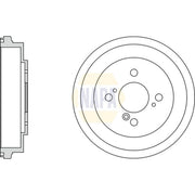 NAPA Brake Drum Assembly Rear fits Suzuki Swift III 2010-2017 1.2 1.3
