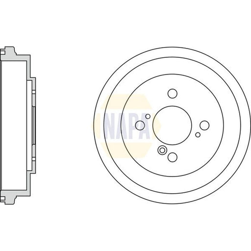 NAPA Brake Drum Assembly Rear fits Suzuki Swift III 2010-2017 1.2 1.3
