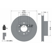 Textar 2 x Vented Front Brake Discs 92155900-x2