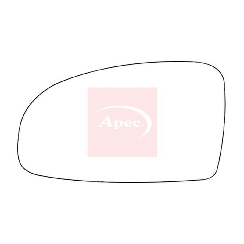 Apec Exterior Wing Mirror Glass Left fits Chevrolet Kalos 2003-2013 1.2 1.4