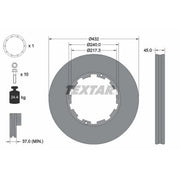 Textar 2 x Internally Vented Brake Discs 93145611
