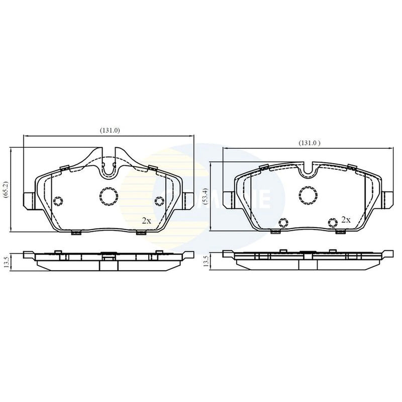 Comline 4 x Front Brake Pad Set fits BMW I3 2013 on