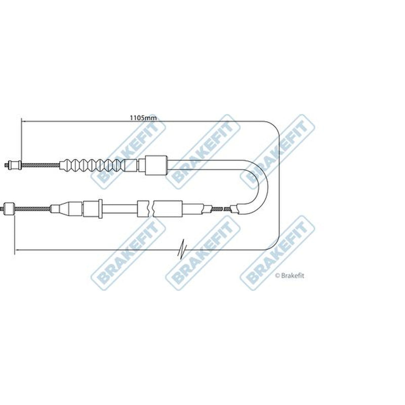Apec Handbrake Cable Left Rear fits Opel Corsa C 2000-2009 1.0 1.2 1.3 1.4 1.7