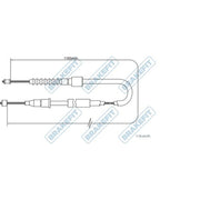Apec Handbrake Cable Left Rear BBC3466