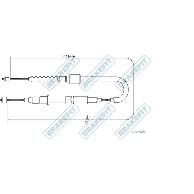 Apec Handbrake Cable Left Rear BBC3466