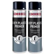 2x Simoniz Grey Plastic Smooth Primer Car Paint Spray Anti Rust Aerosol 500ml Simoniz  - Dynamic Drive