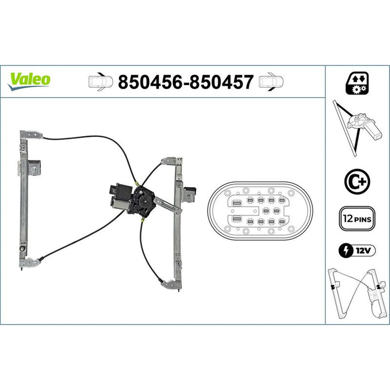 Valeo Electric Window Regulator Lifter Left Front 850456