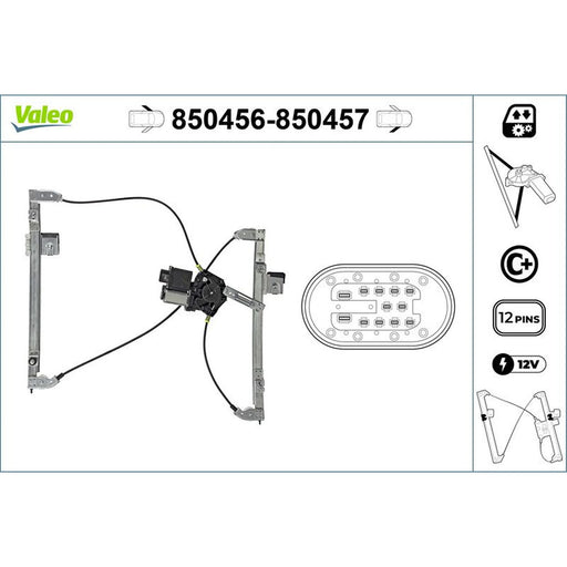 Valeo Electric Window Regulator Lifter Right Front 850457