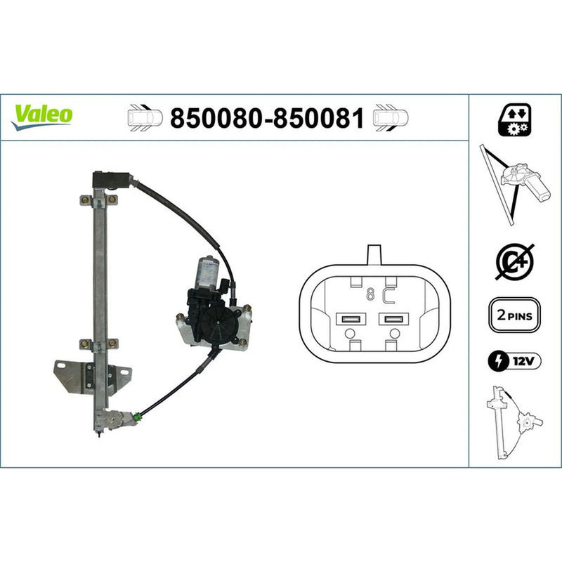 Valeo Electric Window Regulator Lifter Left Front 850080