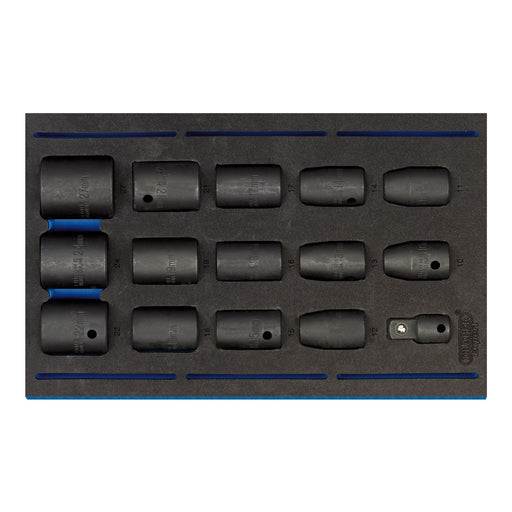 Draper Impact Socket Set in 1/4 Drawer EVA Insert Tray, 1/2" Sq. Dr. (15 Piece) Draper - Dynamic Drive