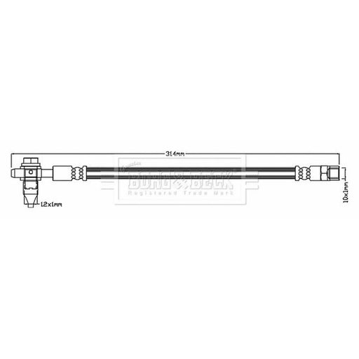 Borg & Beck Brake Hydraulic Hose Line Rear Right BBH8804