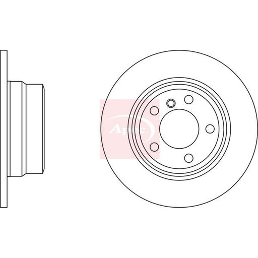 Apec 2 x Solid Brake Discs fits BMW X5 2000-2006 3.0 4.4