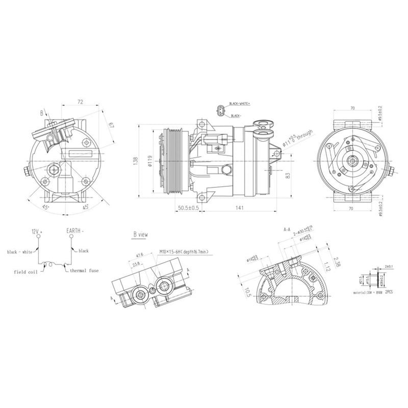 Hella Air Conditioning Compressor fits Fiat Croma 2005-2011 1.9