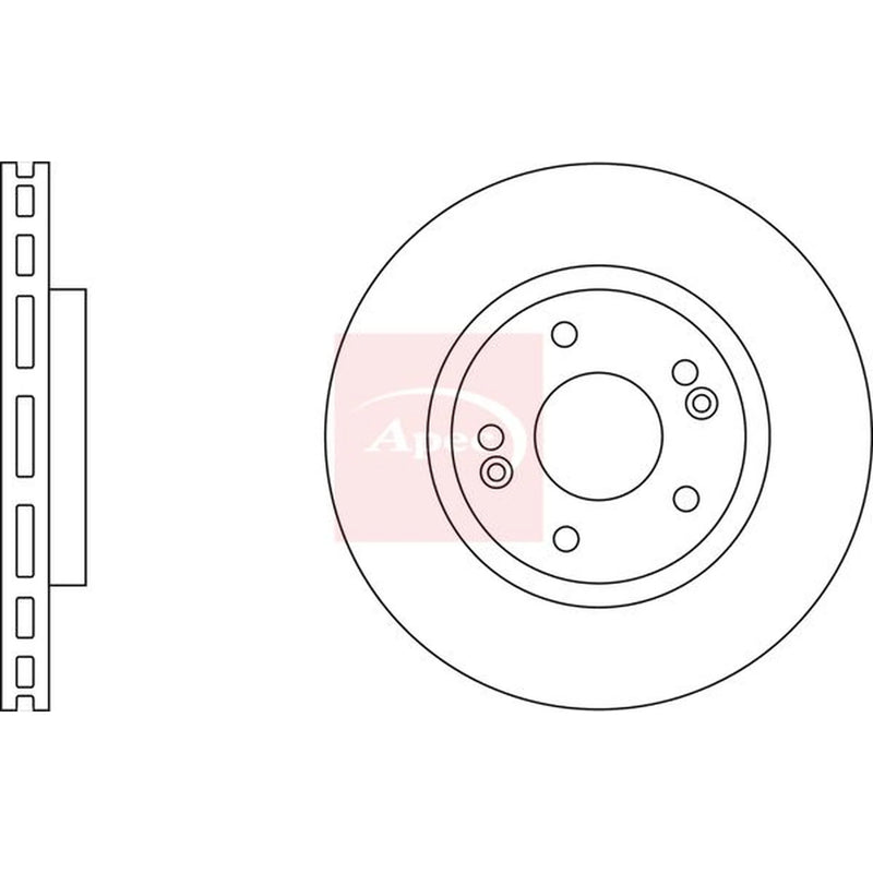 Apec 2 x Vented Front Brake Discs DSK2312-x2